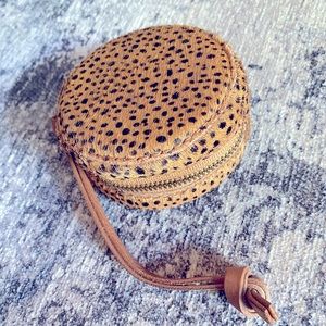 SALE!! NWOT! MADEWELL calf hair and leather mini pouch/coin purse/earbud case.